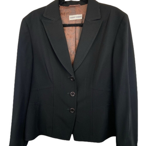 Gerry Weber Three Button Single Breasted Long Sleeve Paisley Lining Blazer Black